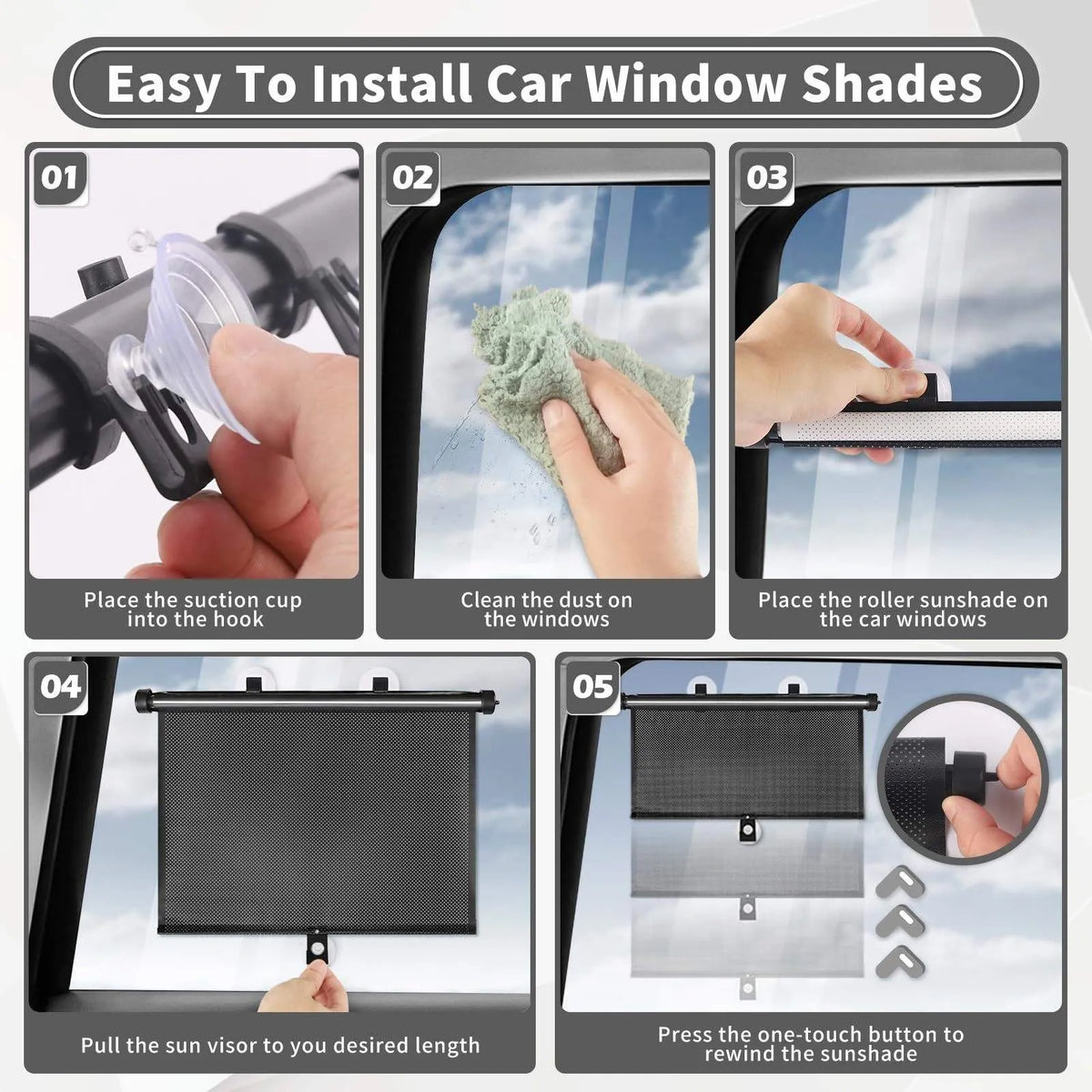 Retractable Car Window Sun Shades